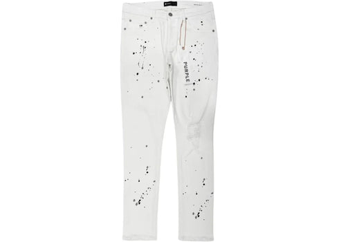 Purple Brand Paint Blowout Denim Pants White