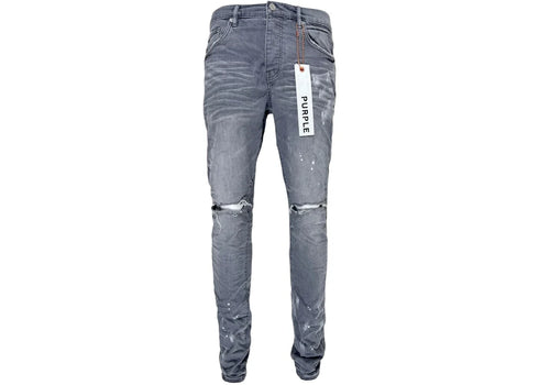 Purple Brand Worn Knee Slit Jean Grey
