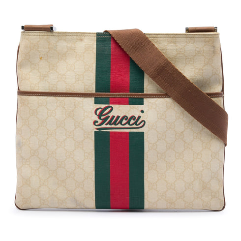 Front Pocket Messenger Bag GG Coated Canvas Large