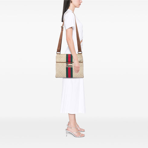 Front Pocket Messenger Bag GG Coated Canvas Large