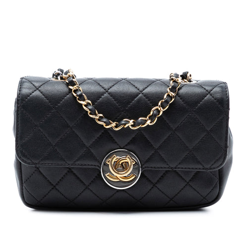 Vintage CC Chain Flap Bag Quilted Lambskin Mini