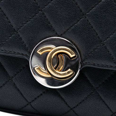 Vintage CC Chain Flap Bag Quilted Lambskin Mini