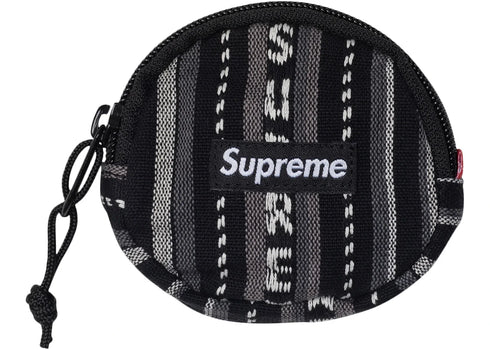 Supreme Woven Stripe Coin Pouch Black