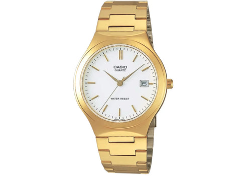 Casio Men’s Gold-Tone Analog Quartz Watch with White Dial MTP-1170N-7A