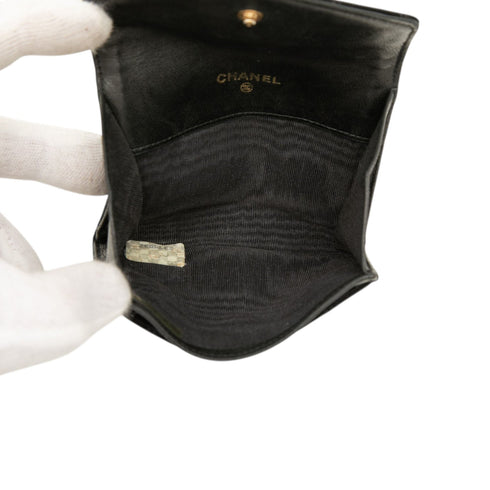 CC Compact Classic Flap Wallet Quilted Caviar
