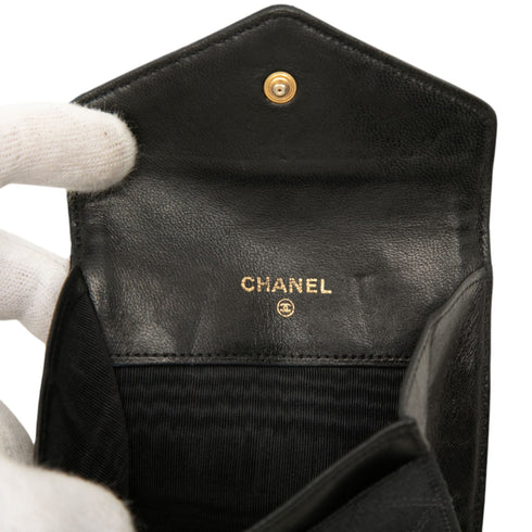 CC Compact Classic Flap Wallet Quilted Caviar