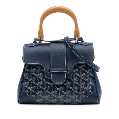 Saigon Top Handle Bag Coated Canvas with Leather Mini