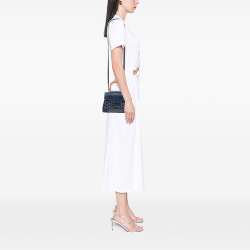 Saigon Top Handle Bag Coated Canvas with Leather Mini