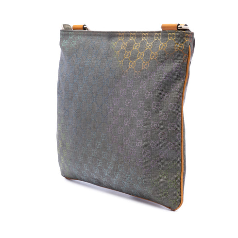 Zip Top Messenger Bag GG Coated Canvas Large