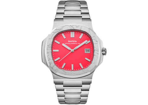BAPE Type 10 Bapex #1 Watch Silver/Pink 0ZXWHM187309N