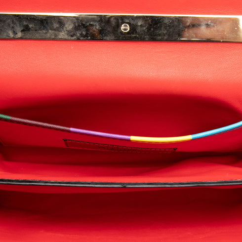 1973 Va Va Voom Clutch Striped Leather Medium