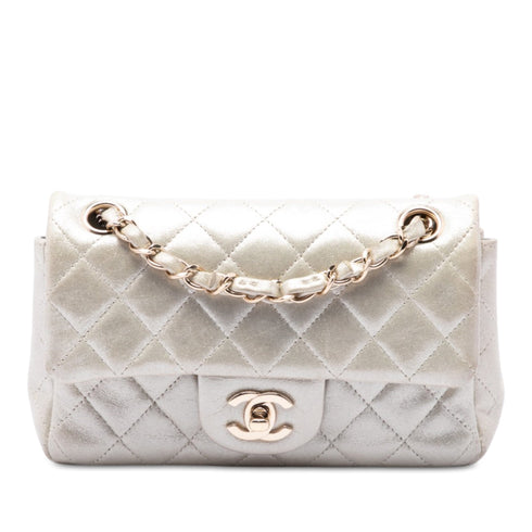 Classic Single Flap Bag Quilted Iridescent Calfskin Mini