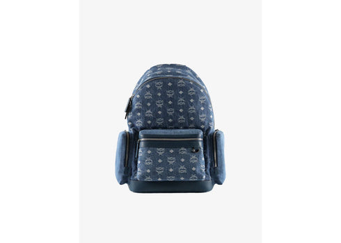 MCM Stark Fabric Medium Backpack Denim Blue
