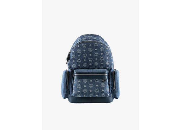 MCM Stark Fabric Medium Backpack Denim Blue