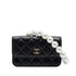 Pearl Strap CC Wallet on Chain Quilted Calfskin