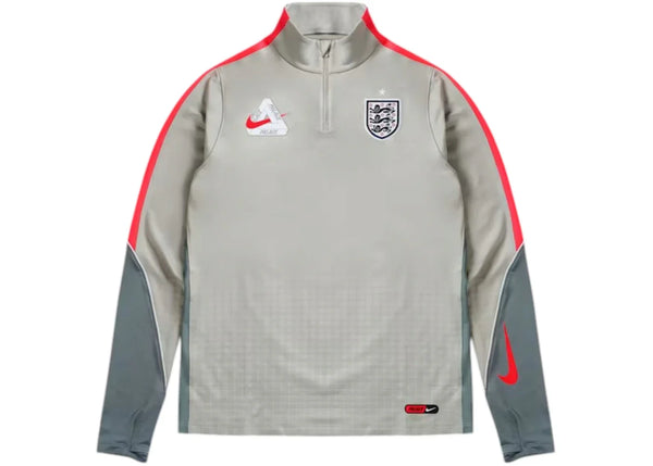 Palace x Nike England Dri-FIT Strike Drill Top Pewter Grey/Cool Grey/Bright Crimson
