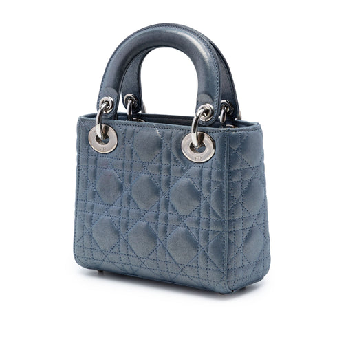 Lady Dior Bag Cannage Quilt Satin with Crystal Charms Mini