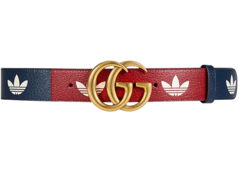 Gucci x adidas Double G Trefoil Belt Navy Red