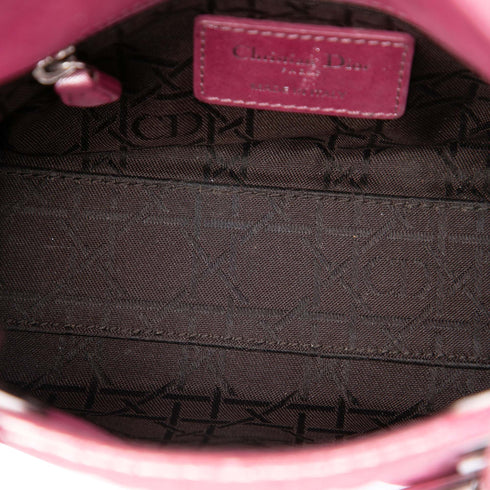 Lady Dior Chain Bag Cannage Quilt Iridescent Leather Mini