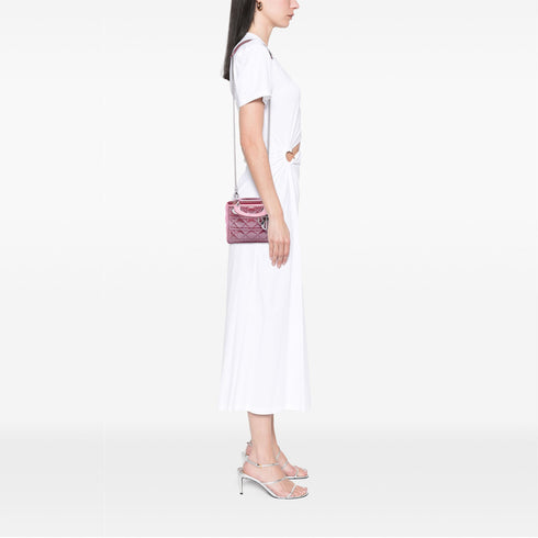 Lady Dior Chain Bag Cannage Quilt Iridescent Leather Mini