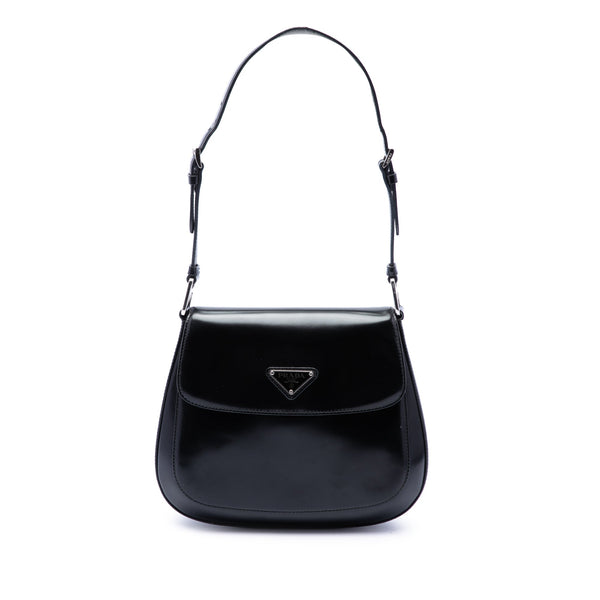 Cleo Flap Shoulder Bag Spazzolato Leather Small
