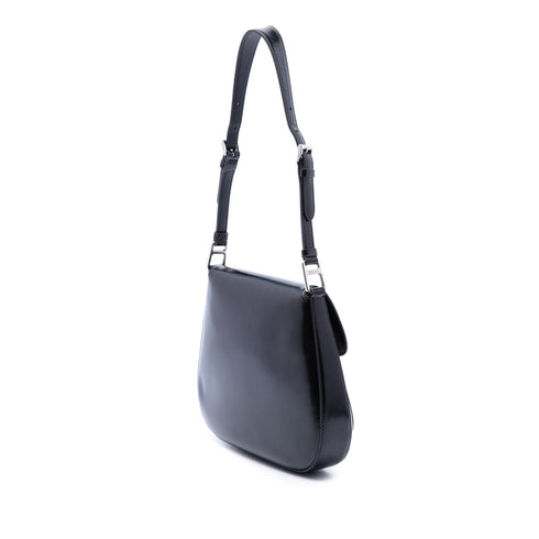 Cleo Flap Shoulder Bag Spazzolato Leather Small