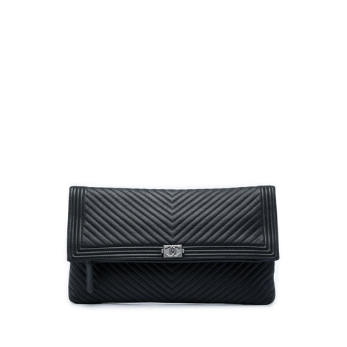 Boy Beauty CC Clutch Chevron Leather