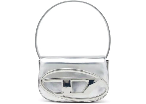 Diesel 1DR Shoulder Bag Mirrored Leather Silver