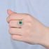 925 Sterling Silver Emerald Princess Ring