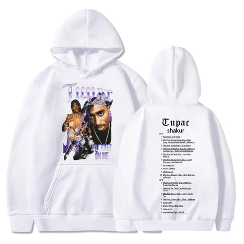 90s Tupac Graphic Oversized Pull over Hoodies