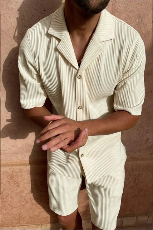 π₯ Men's Summer Corduroy Set β Lightweight Shirt & Shorts for a Stylish, Relaxed Look