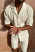 π₯ Men's Summer Corduroy Set β Lightweight Shirt & Shorts for a Stylish, Relaxed Look