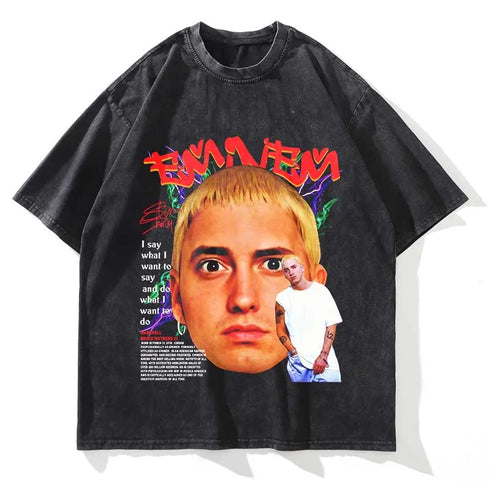 Eminem Vintage Washed Loose Graphic T-Shirt
