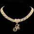 Cursive Letter Pendant Cuban Chain and FREE Bracelet