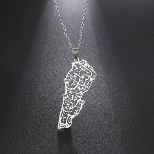 VVS Lebanon Map Islam Country Geography Necklace