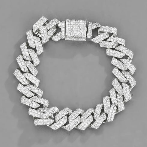 "King Frost" Iced Out Men’s Gold Watch and Miami Cuban Bracelet Luxury Bundle