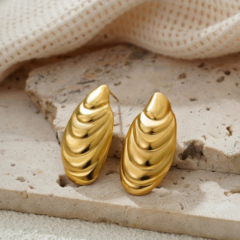 Vintage Sea & Shell Tarnish-Resistant Large Earrings