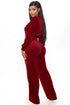 Solid Velvet Two Piece Tracksuit