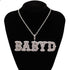 VVS Jewelry Custom Western Font Baguette Letter Pendant Necklace