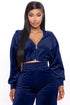 Solid Velvet Two Piece Tracksuit
