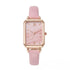 Timeless Malachite Stone Inspired Dial Leather Strap Square Women's Watch