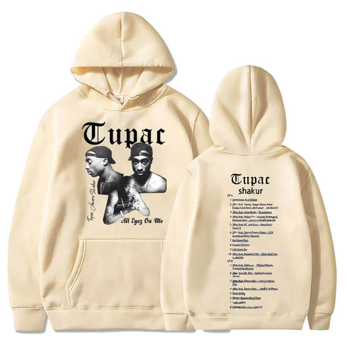 90s Tupac Graphic Oversized Pull over Hoodies