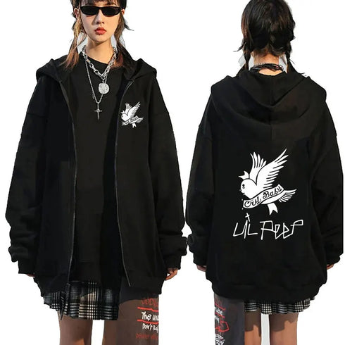 Lil Peep Iconic Zip-up Graphic Hoodie