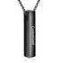 Stainless Steel Vertical Cubic Bar Container Urn Memorial Pendant Necklace