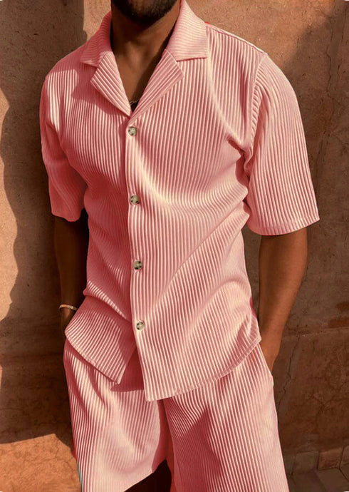 π₯ Men's Summer Corduroy Set β Lightweight Shirt & Shorts for a Stylish, Relaxed Look
