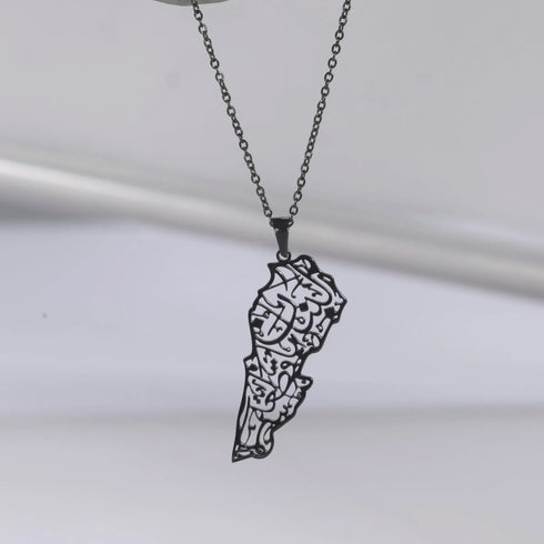 VVS Lebanon Map Islam Country Geography Necklace