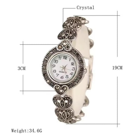 Antique Style Heart Cuban Women's Watch