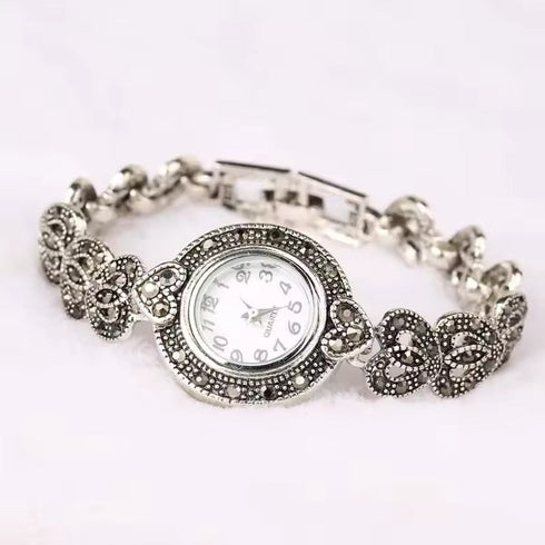 Antique Style Heart Cuban Women's Watch