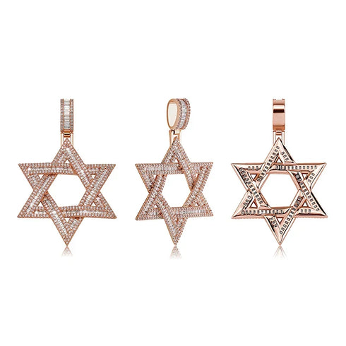 VVS Iced Out Jewish Star of David Pendant Necklace
