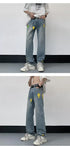 VVS Splashed Ink Cross Embroidery Jeans